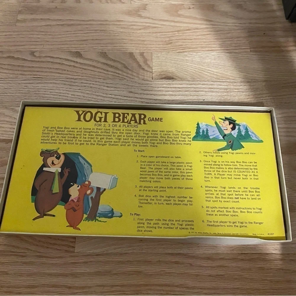Vintage Yogi Bear Board Game Milton Bradley 1971